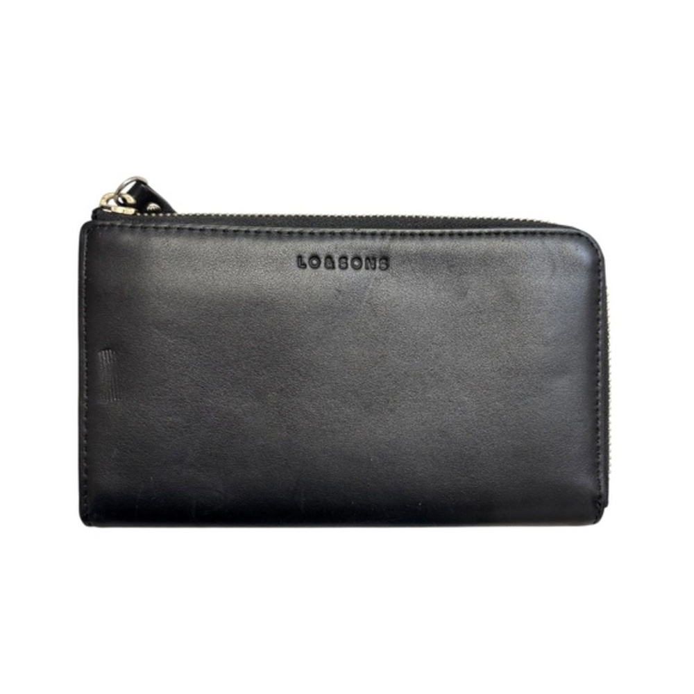 Lo & Sons black leather zipper wallet